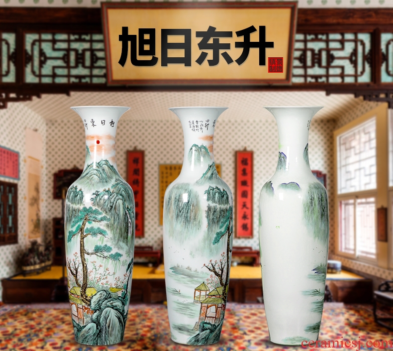 Jingdezhen ceramics manual hand - made bright future of large blue and white porcelain vase sitting room hotel decoration furnishing articles - 574126567228