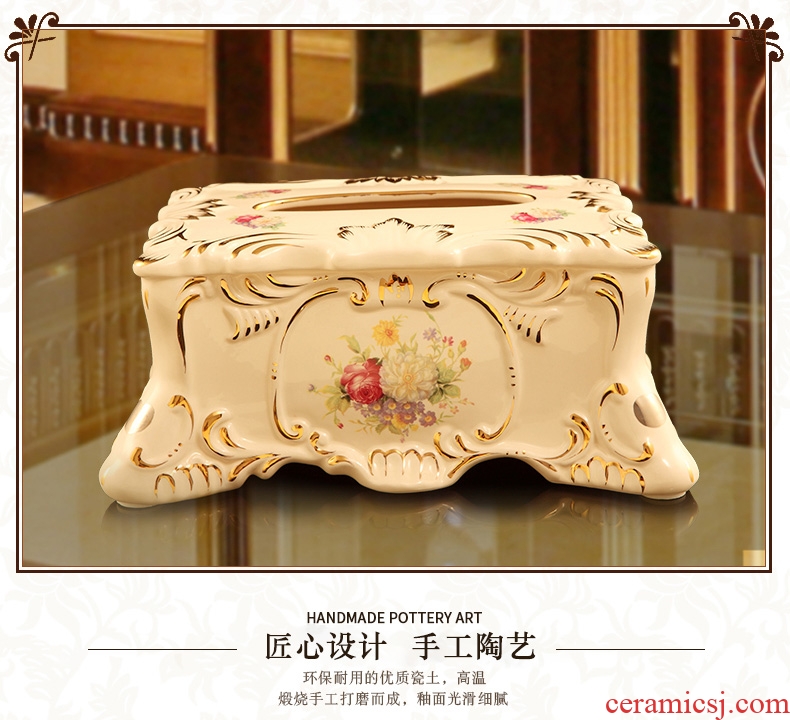 Brahman Sally 's key-2 luxury European - style tissue box ceramic creative home decorations retro smoke box sitting room tea table