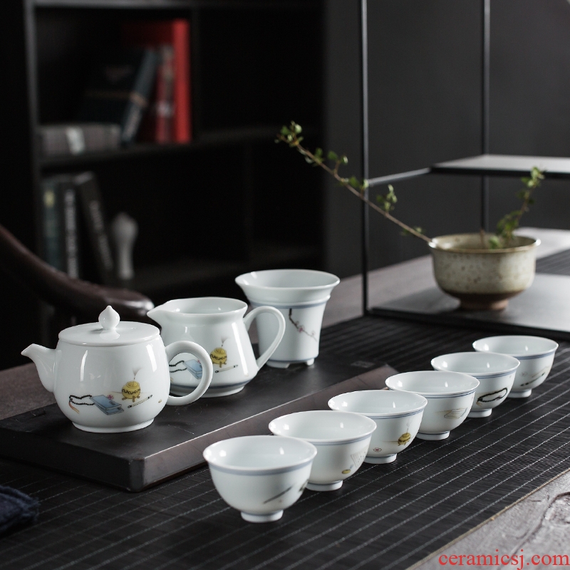 Talk of the whole set of Chinese style household kung fu tea set gift set up rest ceramic tea set gift each suit