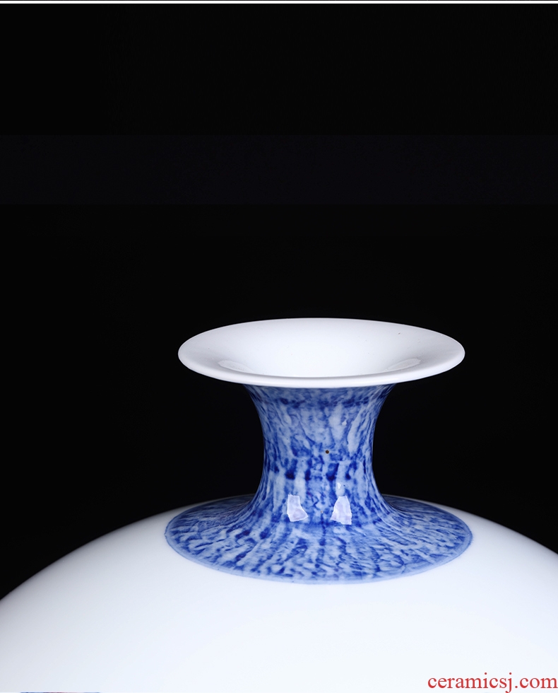 Jingdezhen ceramics hand - made of blue and white porcelain vases, flower arranging furnishing articles large new Chinese style living room office decorations - 561385798971