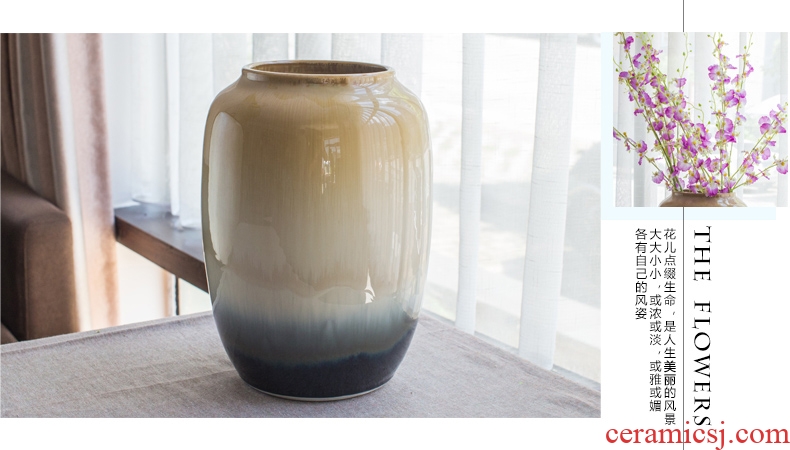 Jingdezhen ceramic high - temperature glaze color flow flower vase retro up vases, I and contracted furnishing articles
