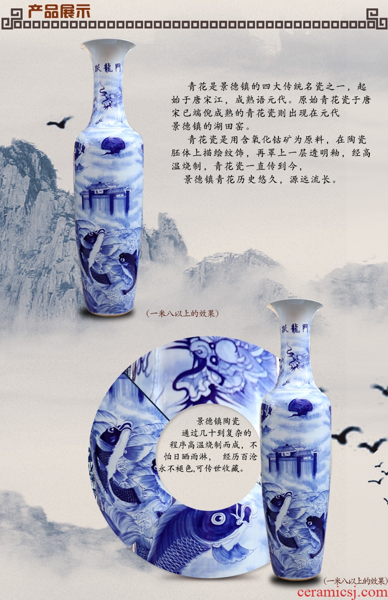 Jingdezhen ceramic large vases, flower arranging dried flowers furnishing articles coarse pottery style restoring ancient ways the hotel villa living room decoration - 561046378172