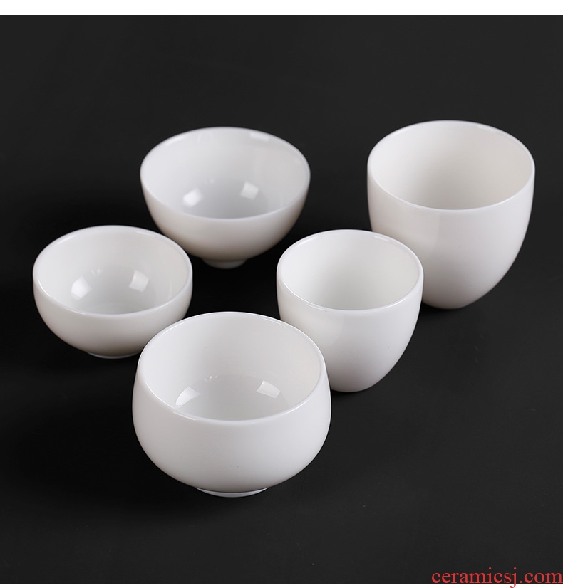 Royal refined dehua white porcelain teacup high white ceramic sample tea cup bowl masters cup kung fu tea cup custom