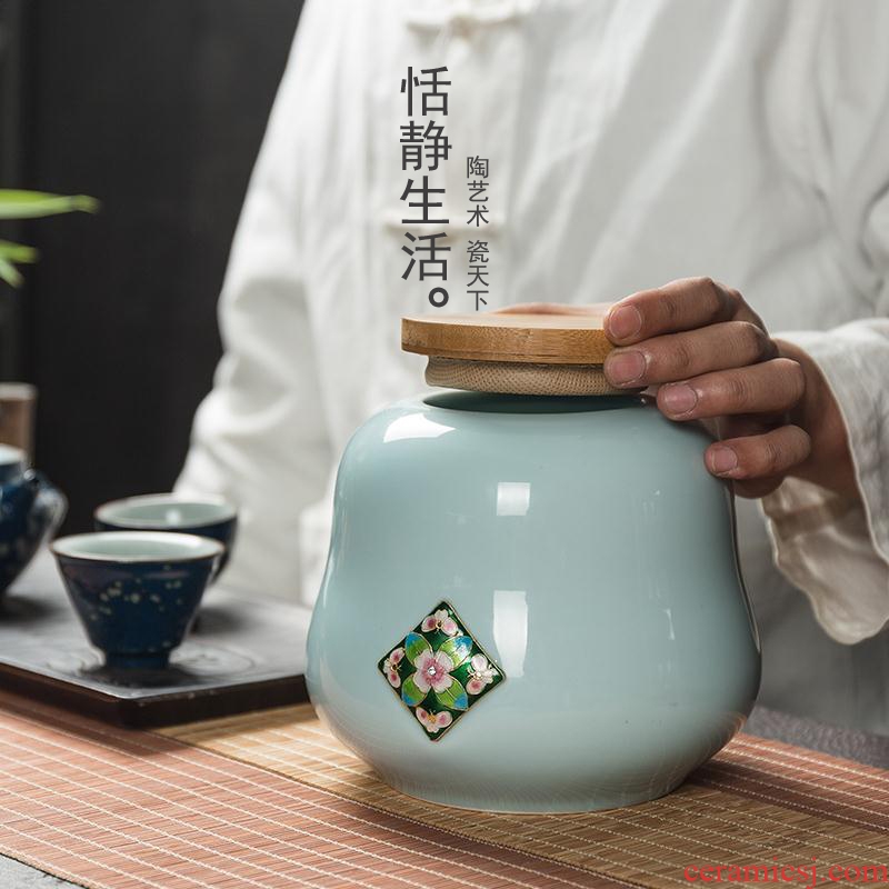 Quiet life caddy fixings ceramic seal pot tea elder brother up with celadon storage tank size tea boxes