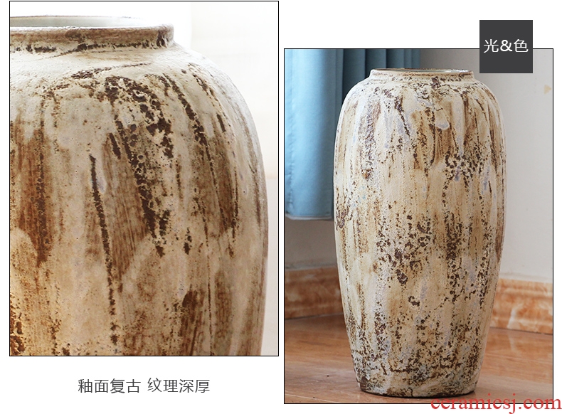 Europe type restoring ancient ways of creative ceramic pottery and porcelain vase of large sitting room household soft adornment hotel furnishing articles flower arrangement - 555764553592