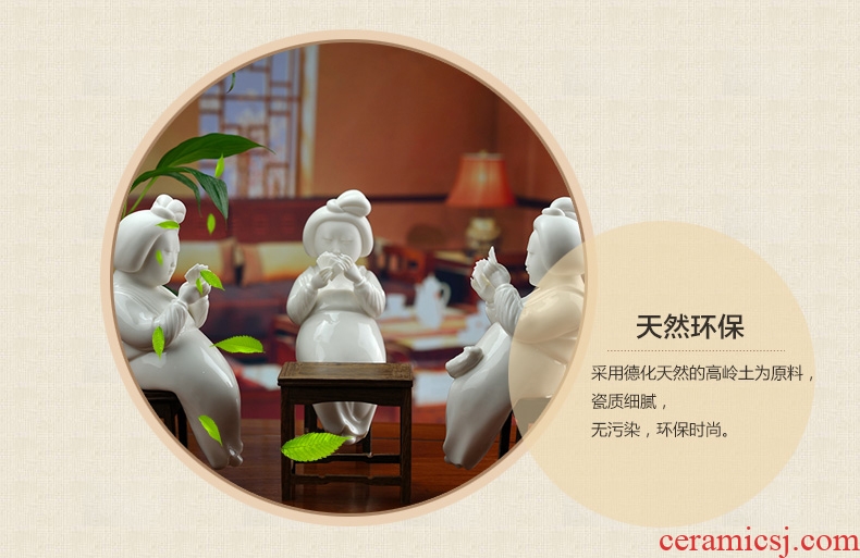 Oriental soil dehua white porcelain ceramic its craft decorations home sitting room place furnishing articles/D44-24