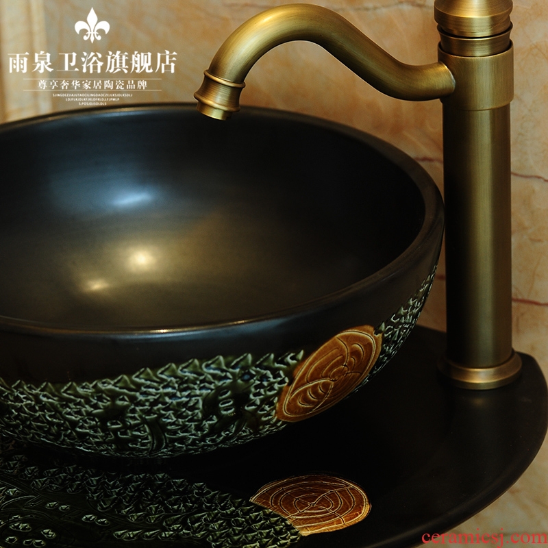 Jingdezhen balcony toilet ceramics art sink basin on the one-piece toilet lavatory