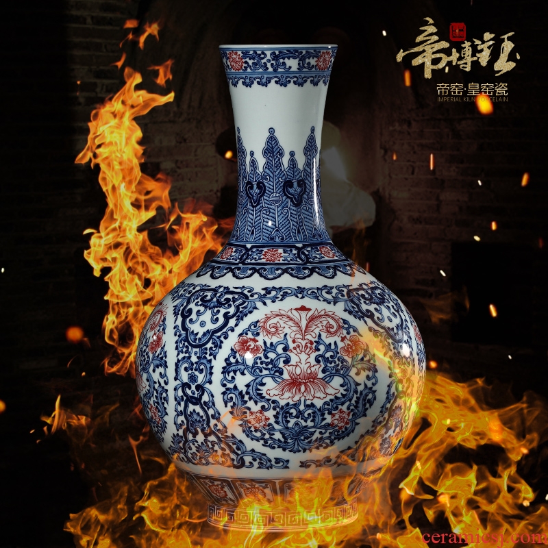 Jingdezhen ceramic vases, antique hand-painted porcelain youligong sitting room of modern Chinese style decoration decorative furnishing articles