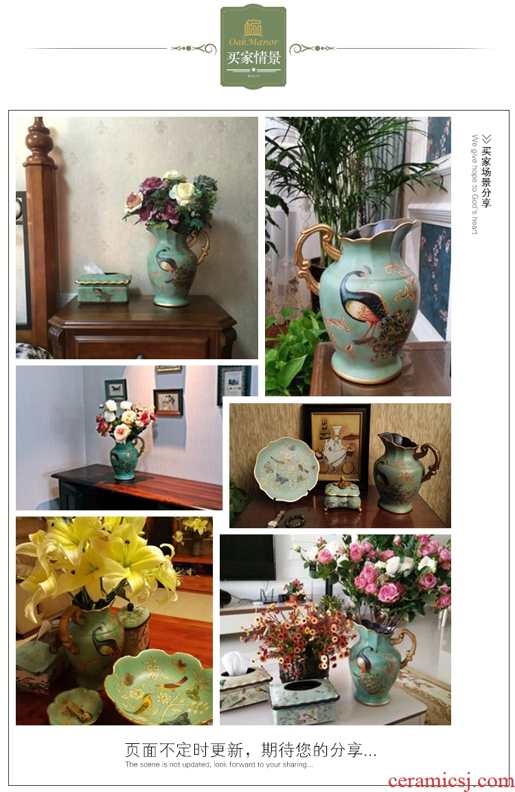 Jingdezhen ceramic I and contracted sitting room of large vase dried flower adornment is placed high creative flower arranging large bottle - 22199731327