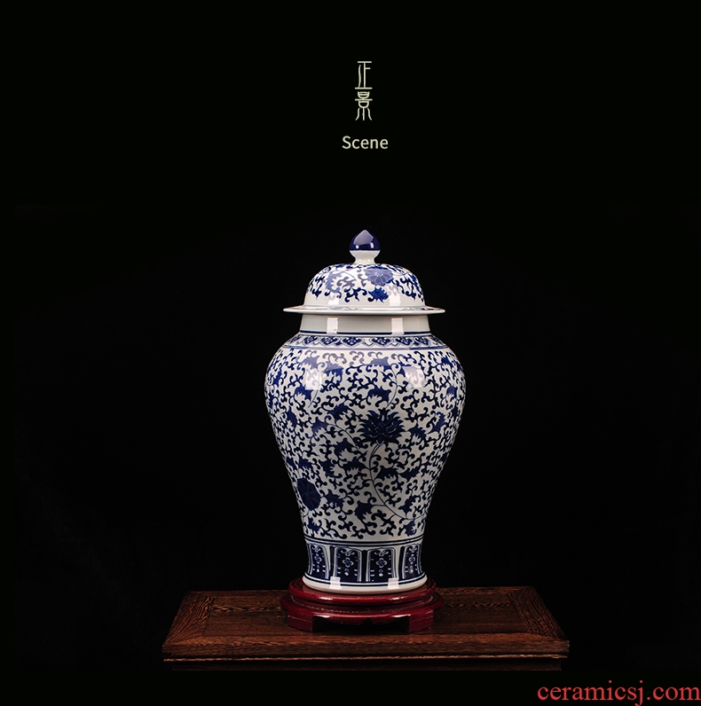 Jingdezhen ceramics famous hand - made enamel vase furnishing articles large sitting room porch decoration of Chinese style household - 41580075666