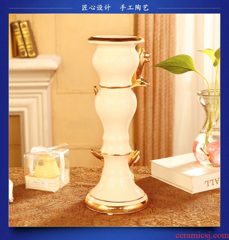 Vatican Sally 's restoring ancient ways continental candlestick ceramic furnishing articles of key-2 luxury living room home decoration show decorations