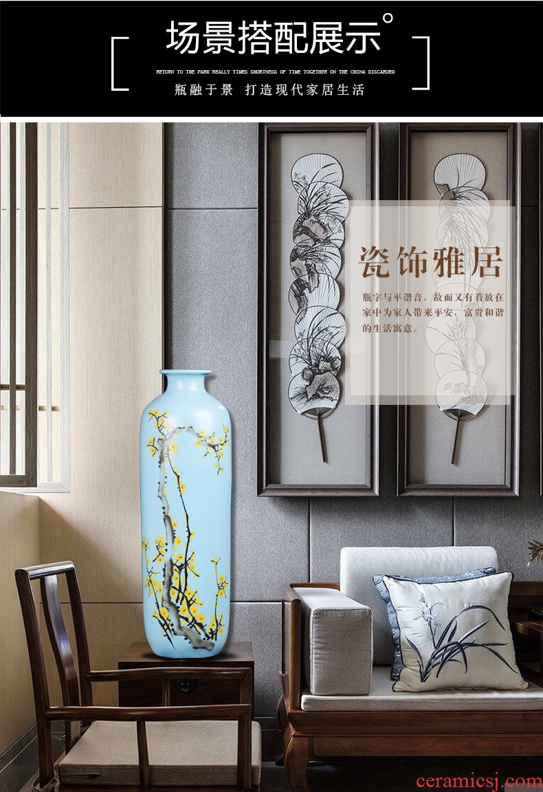 Jingdezhen ceramic floor big vase club hotel decoration flower flower implement big sitting room porch furniture furnishing articles - 552941854157