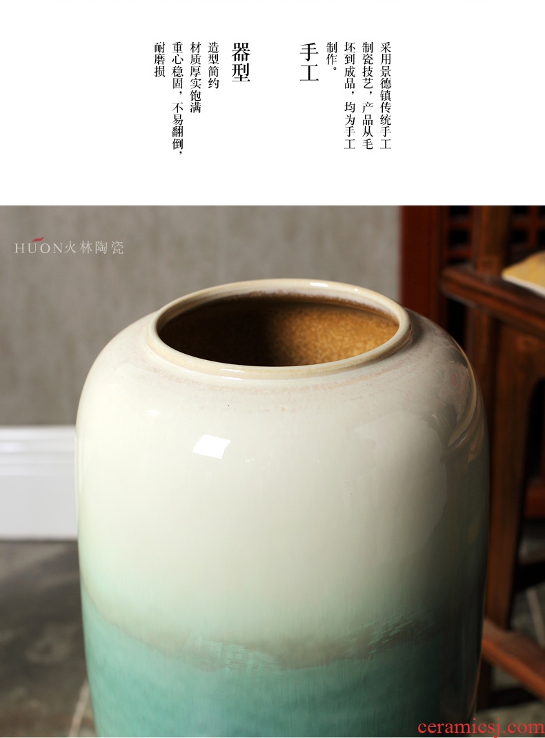 Manual ground ceramic vase black Chinese style living room hotel big TangHua furnishing articles household soft adornment restoring ancient ways - 567061199323