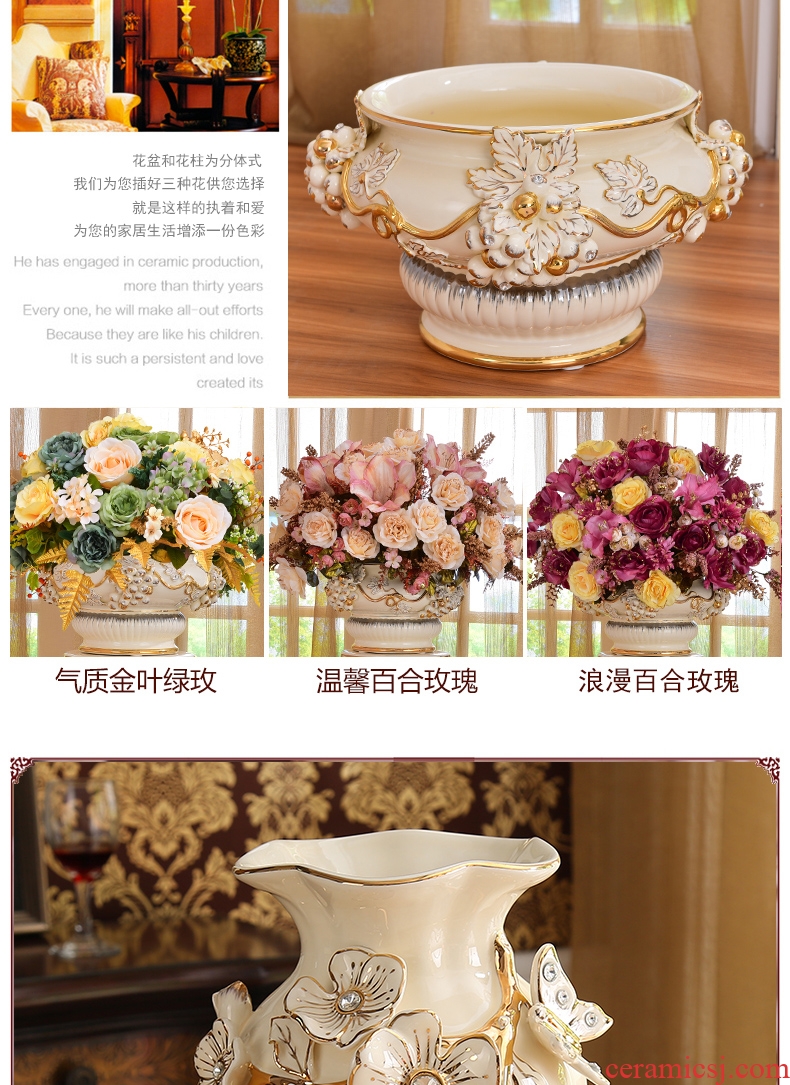 Jingdezhen ceramic flower vases home sitting room American big vase porch - 550780783520 Chinese vases, flower arranging flowers