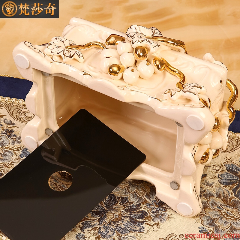 Vatican Sally 's ceramic tissue box key-2 luxury European - style household smoke box sitting room tea table decorations furnishing articles wedding gift