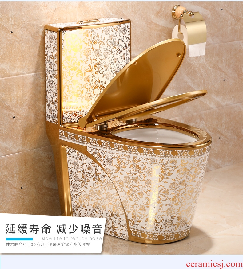 Toilet sanitary toilets siphon type household implement water-saving odor-proof slow down ceramic toilet
