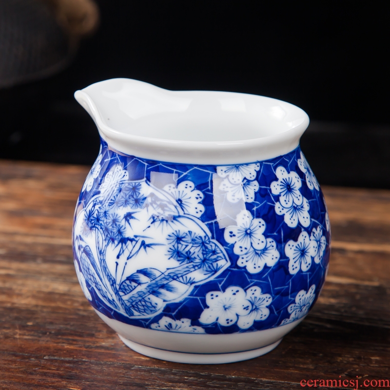 Jingdezhen ceramic fair mug hand-painted heavy sample tea cup points tea kungfu tea set fair cup and cup size