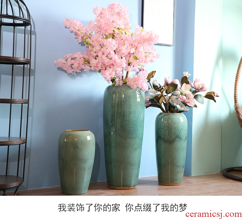 Jingdezhen new Chinese be born a large vase decoration to the hotel restaurant furnishing articles ceramic flower, flower simulation flower art - 42466682168