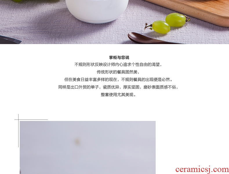 Pure white ipads porcelain rice bowls of jingdezhen household ceramics tableware rainbow such use salad bowl Chinese Korean bowl dessert bowls