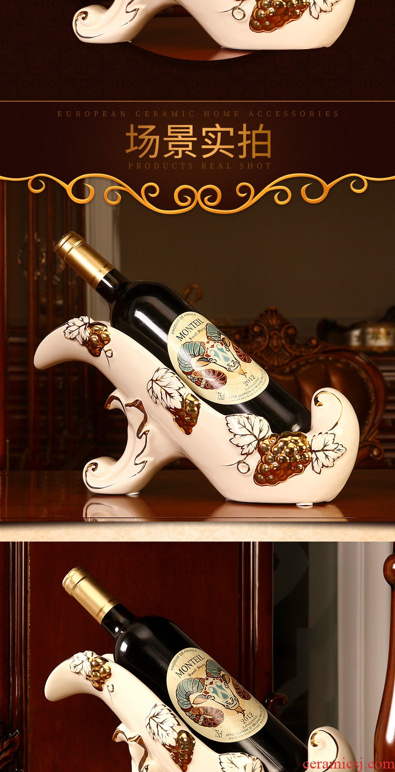 Vatican Sally 's key-2 luxury European - style wine rack furnishing articles of creative household wine bottle ceramic decoration wedding gift