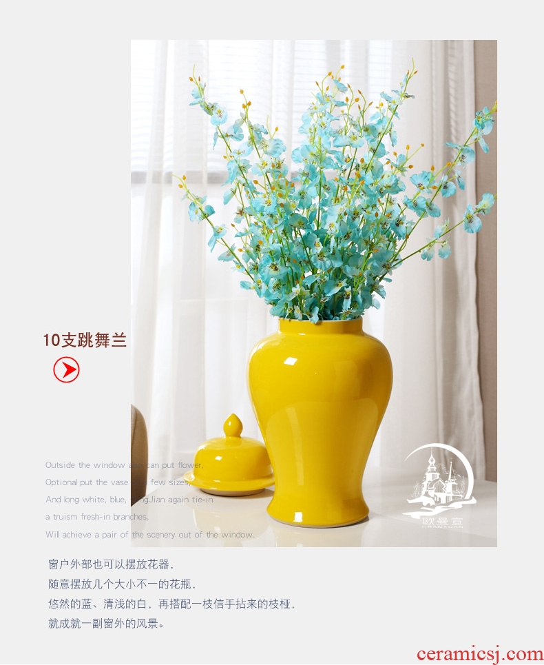 Jingdezhen modern Nordic creative contracted household act the role ofing is tasted furnishing articles sitting room be born lucky dried flowers and big vases, ceramic - 559301180464