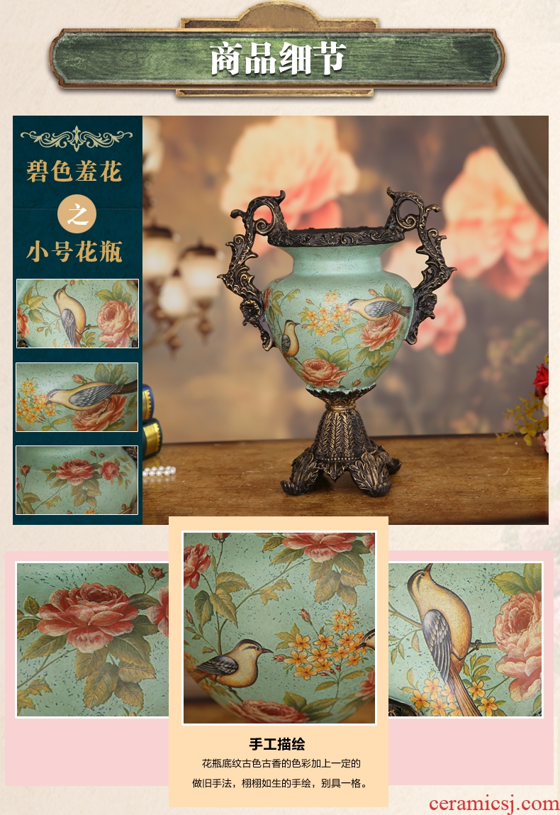 Jingdezhen ceramic furnishing articles hand - made blue anaglyph large vases, flower arrangement of Chinese style porch sitting room adornment handicraft - 524904279947