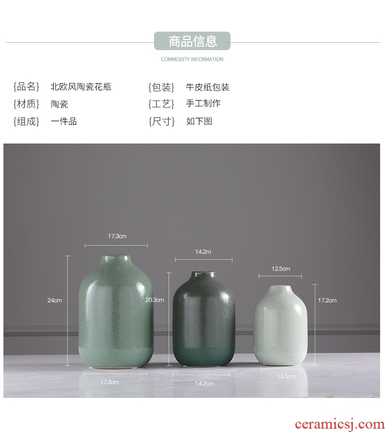 New Chinese style ceramic vase furnishing articles home sitting room dry flower vase large landing China soft adornment