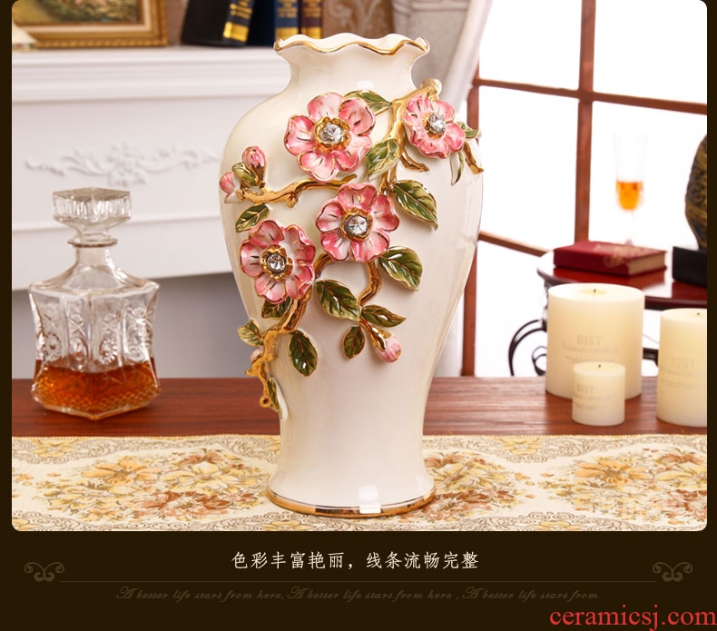 Household vase of new Chinese style restoring ancient ways ceramic creative living room decoration flower arranging containers dry flower is placed big desktop - 522935495122