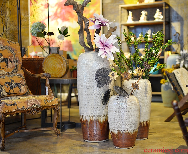 Jingdezhen ceramic large vases, garden villa decoration theme hotel furnishing articles home decoration floral outraged - 528765002824