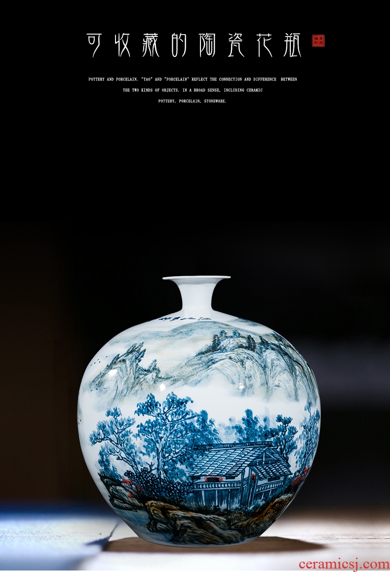 Jingdezhen ceramics vase antique blue - and - white large flower arranging implement new Chinese style living room home furnishing articles high - 570457260612