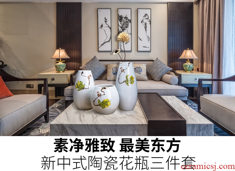 Jingdezhen ceramic dry flower flower vase of new Chinese style living room TV ark, wine home furnishing articles