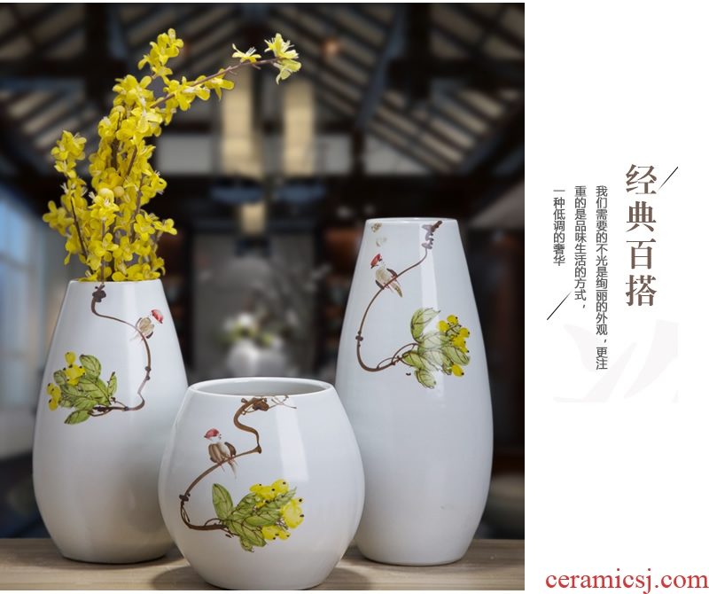 Jingdezhen ceramic dry flower flower vase of new Chinese style living room TV ark, wine home furnishing articles