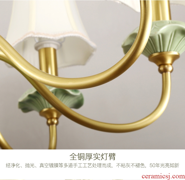 American rural droplight ceramic all copper lamp contracted and I sitting room light creative move restaurant bedroom lighting lamps and lanterns
