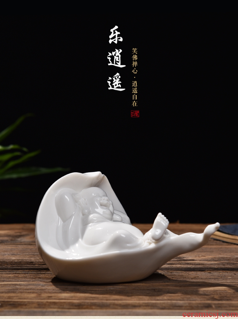 The east mud Chinese zen maitreya furnishing articles home sitting room dehua white porcelain ceramics handicraft/music