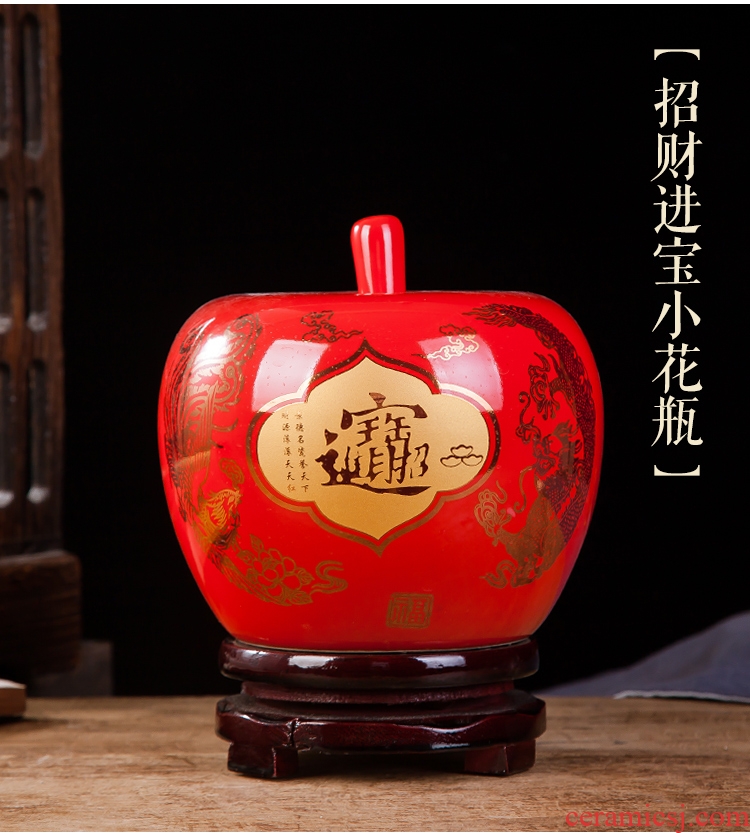 Jingdezhen ceramic vases, a thriving business Chinese red porcelain furnishing articles sitting room ark, crafts home decoration