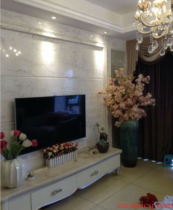 Modern new Chinese style of large vases, jingdezhen ceramics hand - made dried flowers, flower arrangement, the sitting room TV ark, furnishing articles - 543535762058