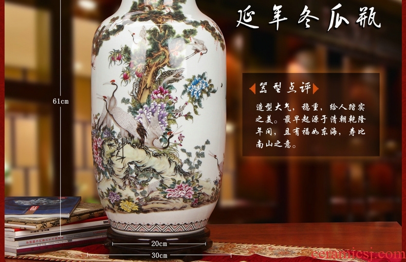 Jingdezhen ceramic phase of archaize sitting room of Chinese style household large blue and white porcelain vase does handicraft mei bottles of TV ark - 43883833021
