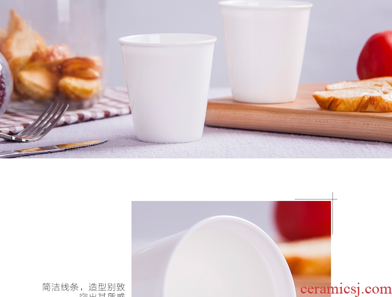 Jingdezhen pure white ipads porcelain hotel restaurant cup cup with a cup of milk for breakfast cup creative paper cups