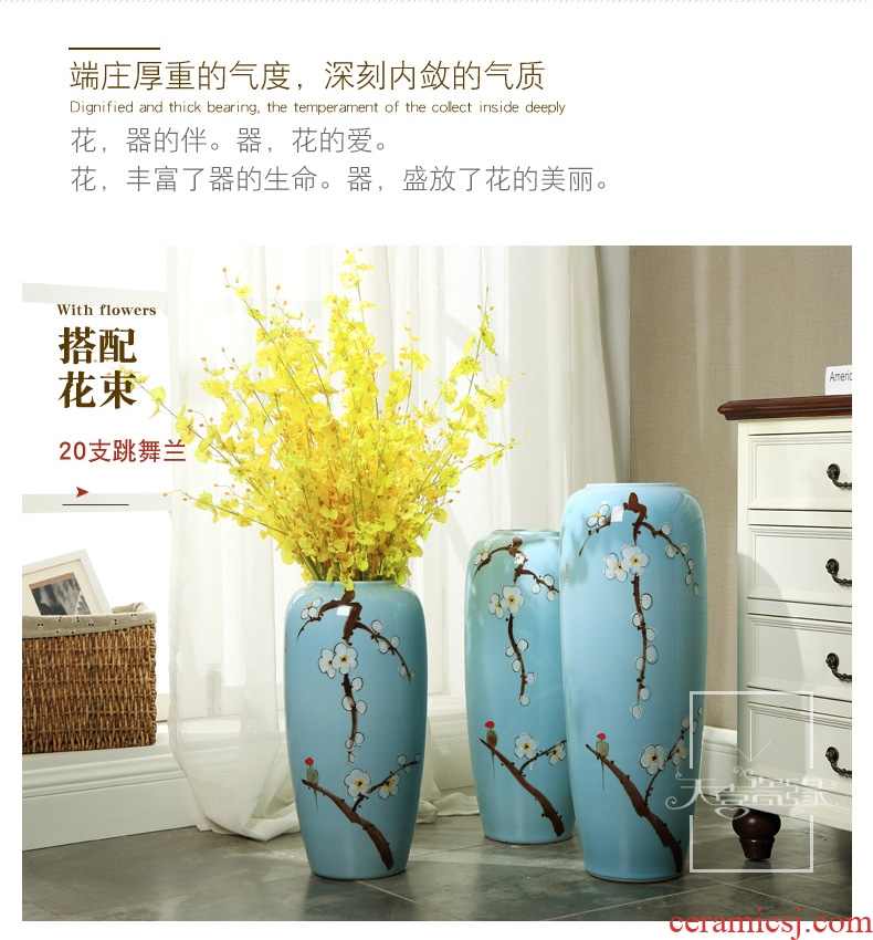 European furnishing articles vase household ceramic wine sitting room of large vase creative China large Roman column planter - 560410615172