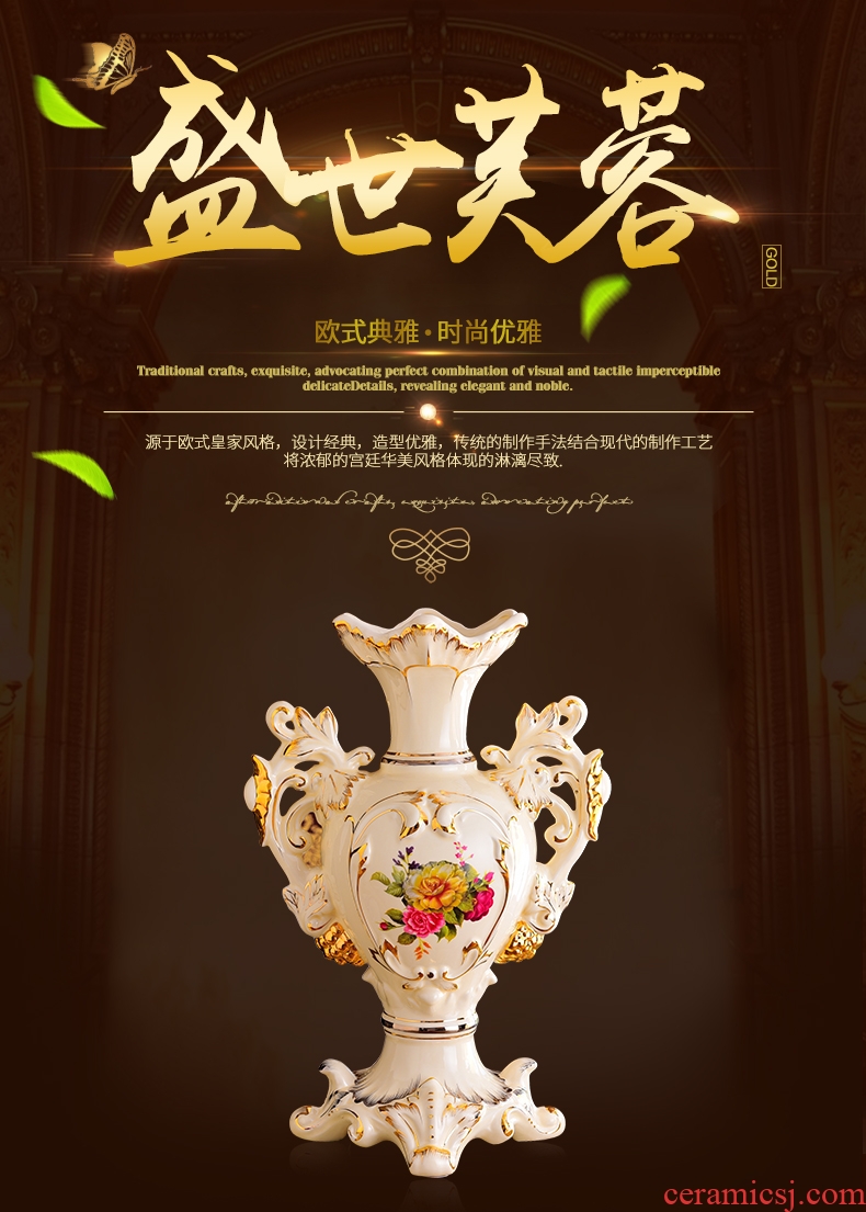 Jingdezhen ceramics of large vases, flower arranging furnishing articles European wine TV ark, sitting room adornment ornament - 569265921916