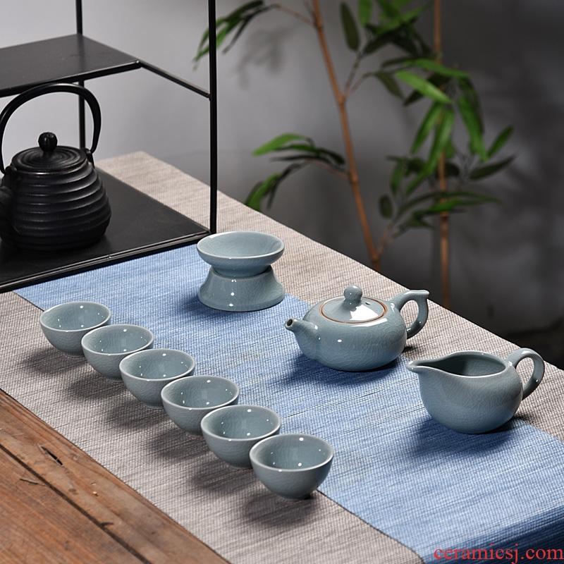 Quiet life household ceramics kung fu tea cups of a complete set of tureen brother celadon up tea set on the teapot
