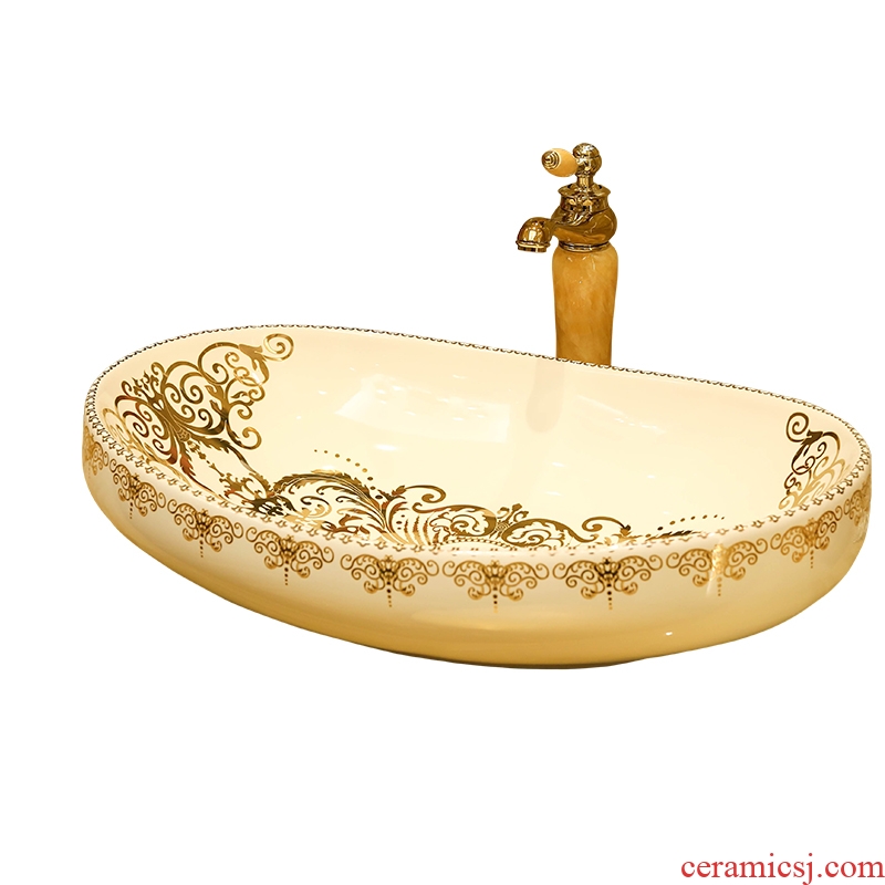 Lavabo oval ceramic household toilet creative art that defend bath artical the pool that wash a face basin basin
