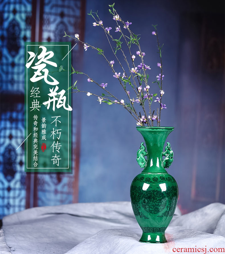 New Chinese style ceramic vase furnishing articles water living room TV cabinet creative light key-2 luxury three - piece flower arranging flowers between example - 35459638325
