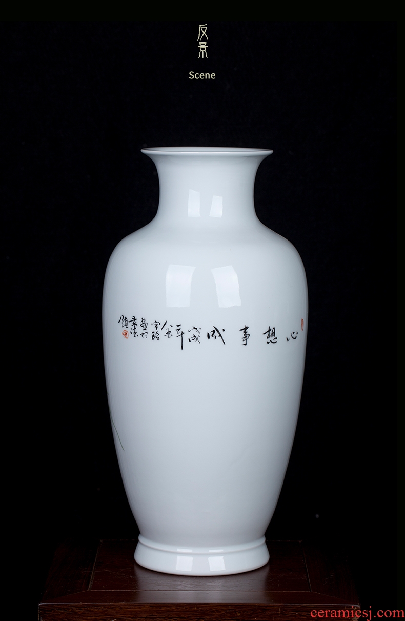 Jingdezhen ceramics large hand - made vase wucai landscape bright future landing stateroom decorative furnishing articles - 571484687924