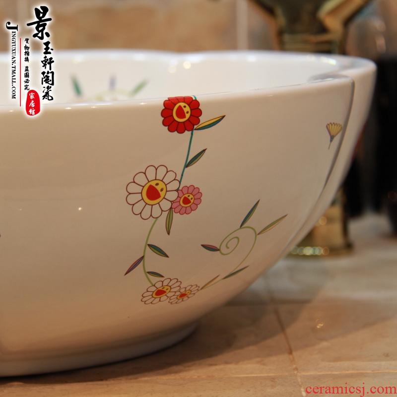 Jingdezhen ceramic lavatory basin basin art on the sink basin torx sunflower much money