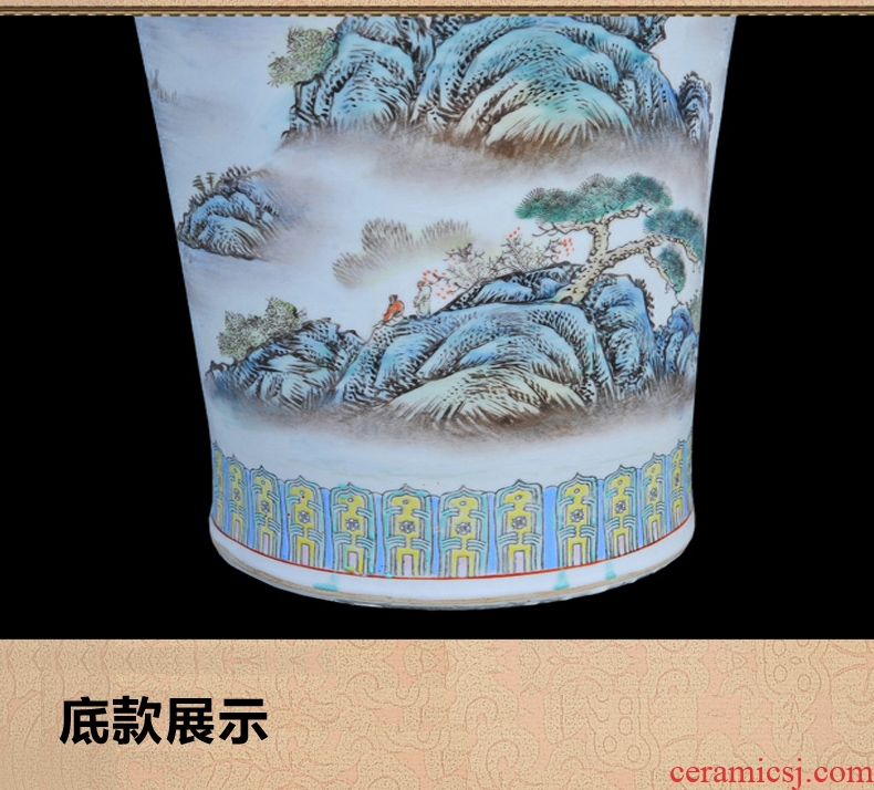 Jingdezhen ceramics vase Chinese penjing flower arranging large three - piece wine cabinet decoration plate household decoration - 537600548016