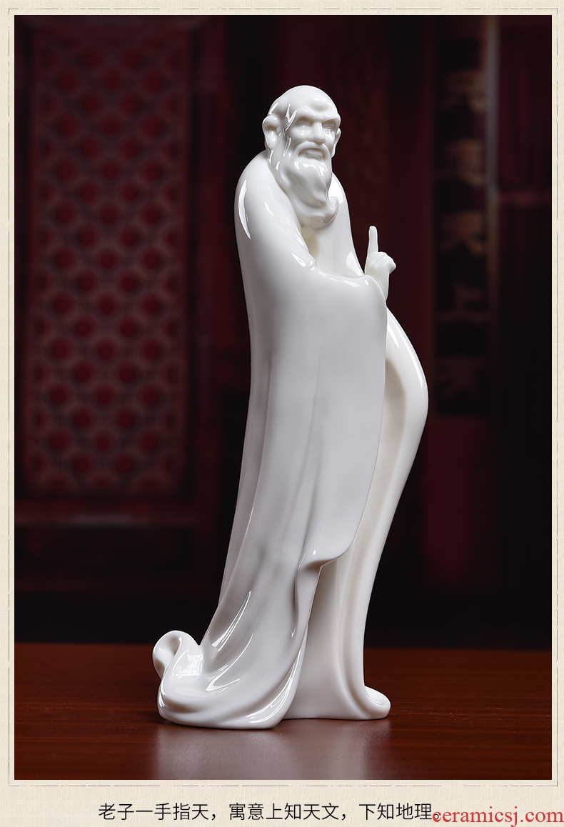 Oriental soil creative Chinese zen ceramic figures laozi furnishing articles household soft adornment ornament/dharma