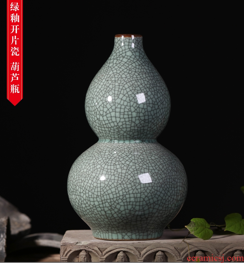 Jingdezhen ceramic furnishing articles double - sided hand - made painting of flowers and big blue and white porcelain vase of new Chinese style living room home furnishing articles porcelain - 572616835989
