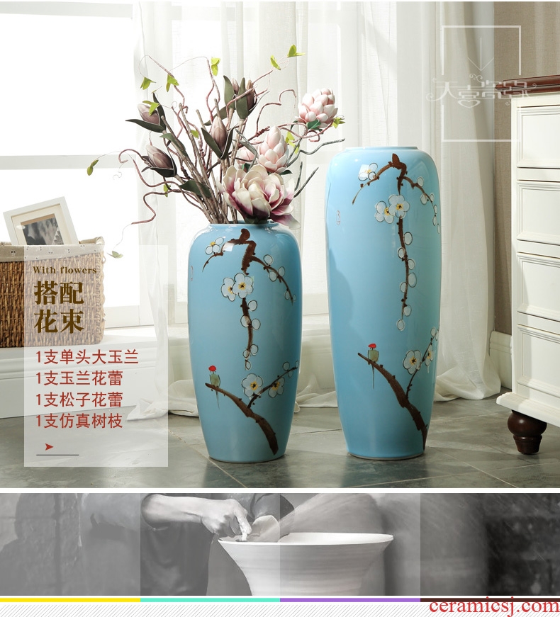 European ceramic vase of large sitting room large I and contracted dry flower, flower POTS villa decorations furnishing articles - 560410615172