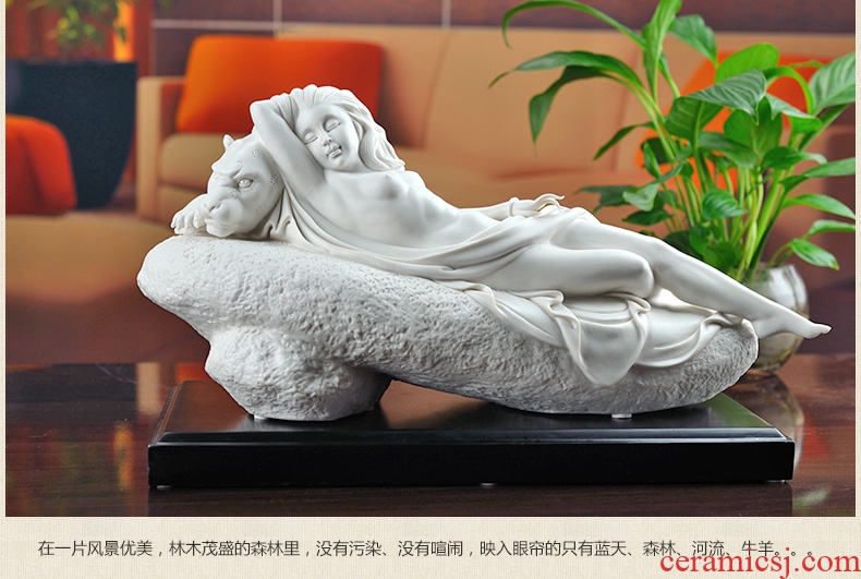 Oriental soil Chinese ceramic sitting room study beauty characters furnishing articles dehua white porcelain its handicraft